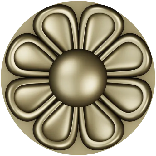 Circular Floral Rosette STL for CNC Milling
