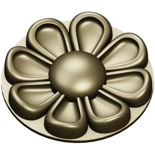 Circular Floral Rosette STL for CNC Milling