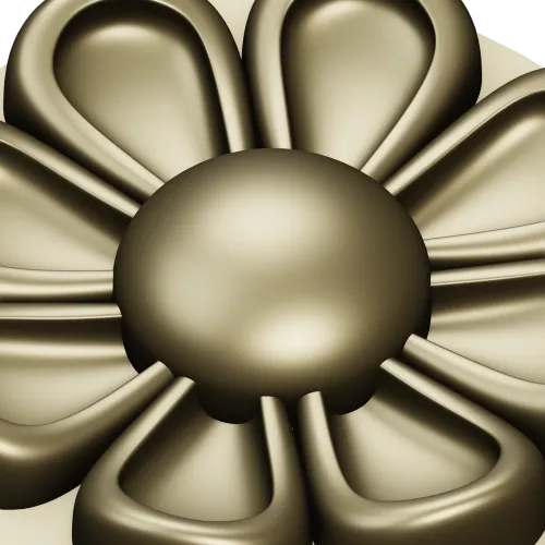 Circular Floral Rosette STL for CNC Milling