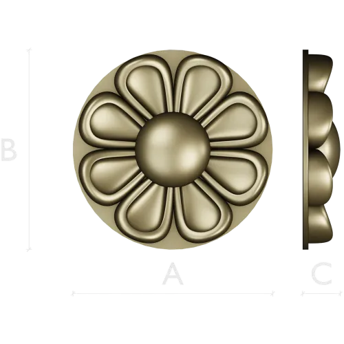 Circular Floral Rosette STL for CNC Milling