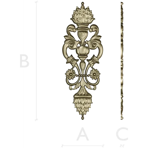 Pompadour Acanthus Applique - STL 3D model for CNC