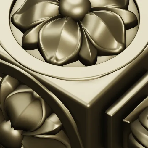 Baroque Rosette Connector - STL 3D model for CNC
