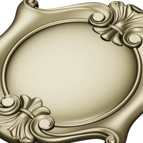 Rococo Shell Cartouche STL for CNC