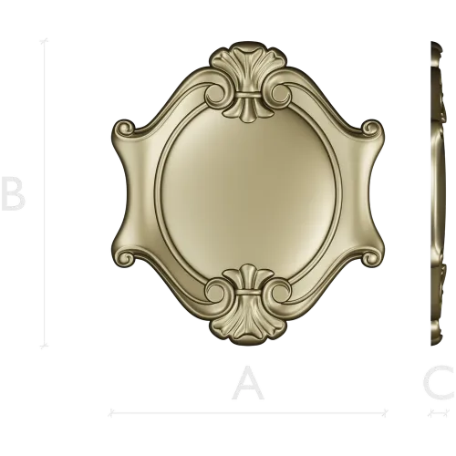 Rococo Shell Cartouche STL for CNC