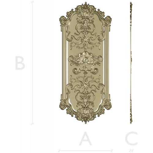 Imperial Rocaille Panel - STL 3D Model for CNC Carving