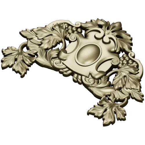 Vineleaf Cartouche STL for CNC Milling