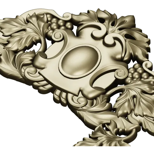 Vineleaf Cartouche STL for CNC Milling
