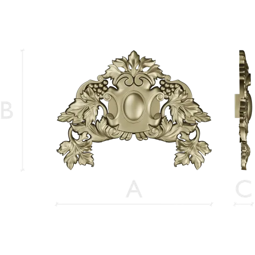 Vineleaf Cartouche STL for CNC Milling