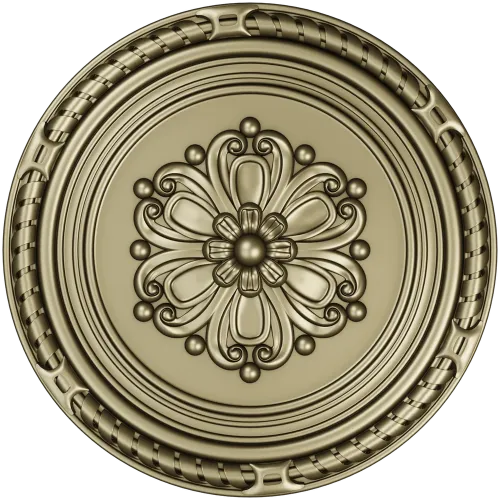 Round Floral Rosette STL - Decorative CNC Medallion