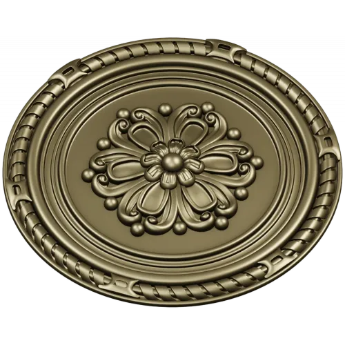 Round Floral Rosette STL - Decorative CNC Medallion