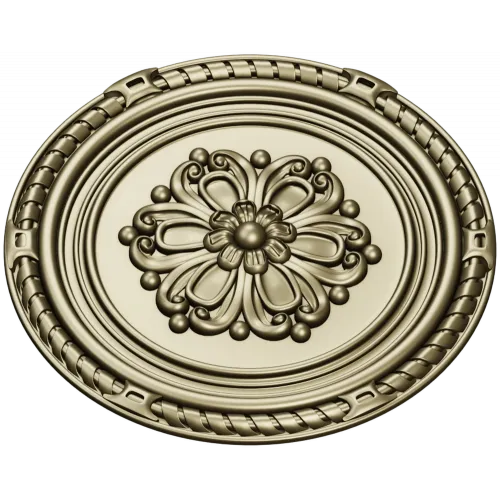 Round Floral Rosette STL - Decorative CNC Medallion