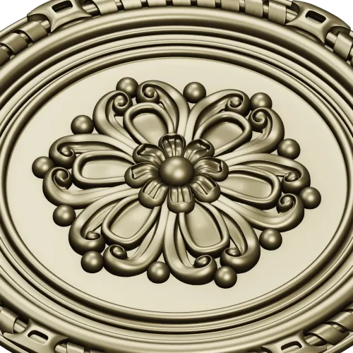 Round Floral Rosette STL - Decorative CNC Medallion