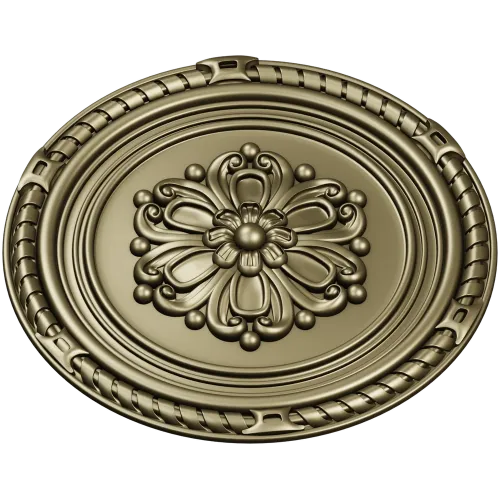 Round Floral Rosette STL - Decorative CNC Medallion