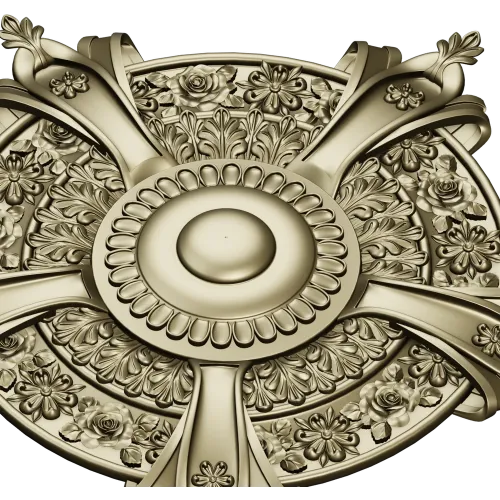 Auric Fleur Rosette - STL 3D model for CNC milling