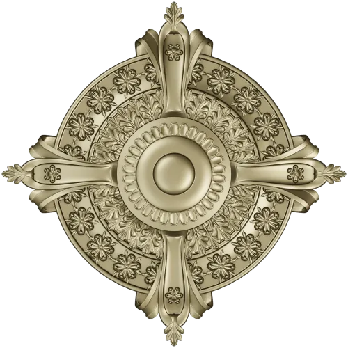 Baroque Rosette 3D STL for CNC
