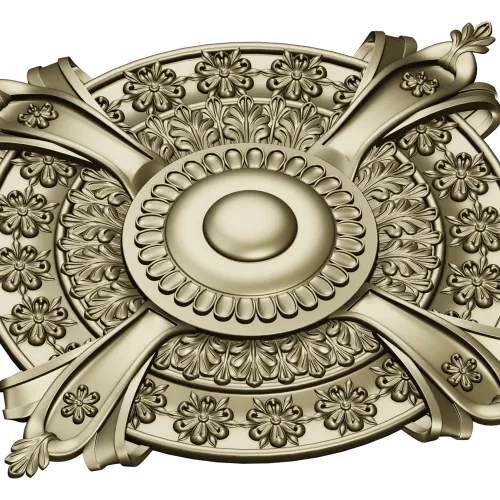 Baroque Rosette 3D STL for CNC