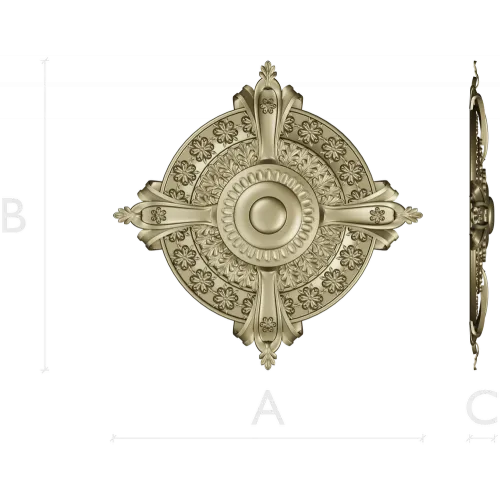 Baroque Rosette 3D STL for CNC