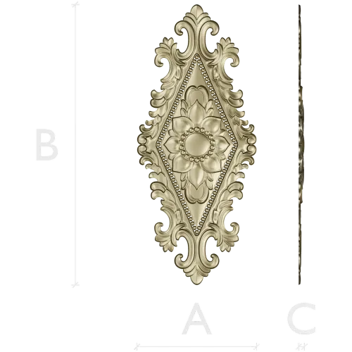 Fleuron Diamond Cartouche - STL 3D Model for CNC