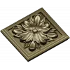 Square Floral Rosette STL for CNC