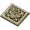 Square Floral Rosette STL for CNC