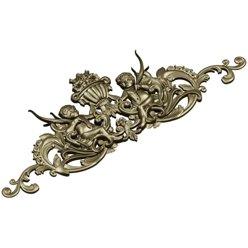 Cherubic Acanthus Cartouche STL for CNC