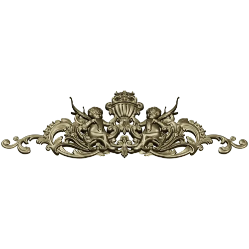 Cherubic Acanthus Cartouche STL for CNC