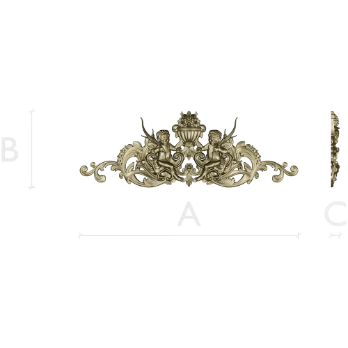 Cherubic Acanthus Cartouche STL for CNC