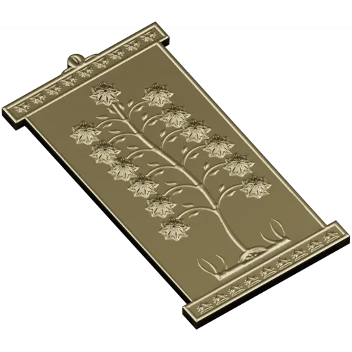 Decorative Tree Panel - STL 3D model for CNC carving