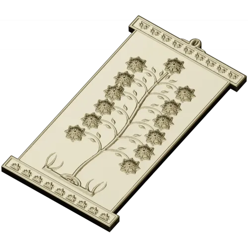 Decorative Tree Panel - STL 3D model for CNC carving