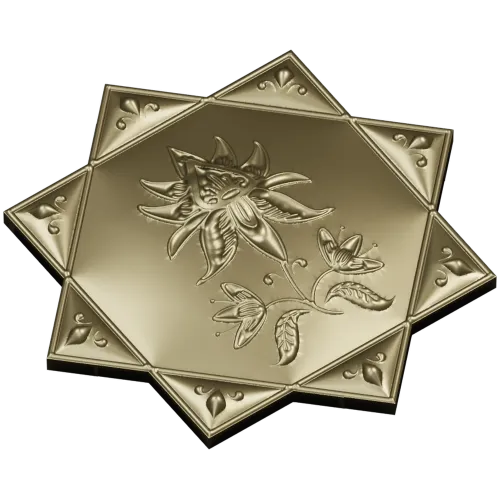Lotus Star Rosette - STL 3D model for CNC routing