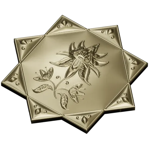 Lotus Star Rosette - STL 3D model for CNC routing