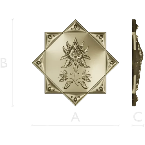 Lotus Star Rosette - STL 3D model for CNC routing