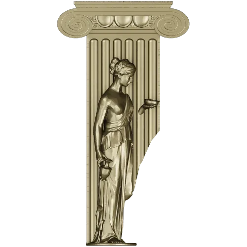 Ionic Caryatid Pilaster STL for CNC Carving