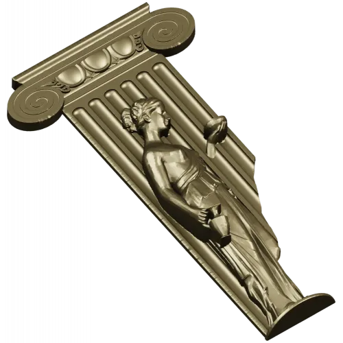 Ionic Caryatid Pilaster STL for CNC Carving