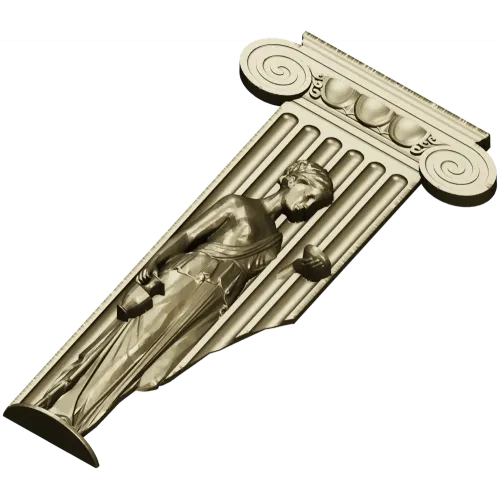 Ionic Caryatid Pilaster STL for CNC Carving