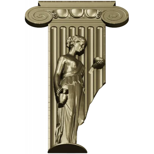 Ionic Caryatid Pilaster STL for CNC Carving