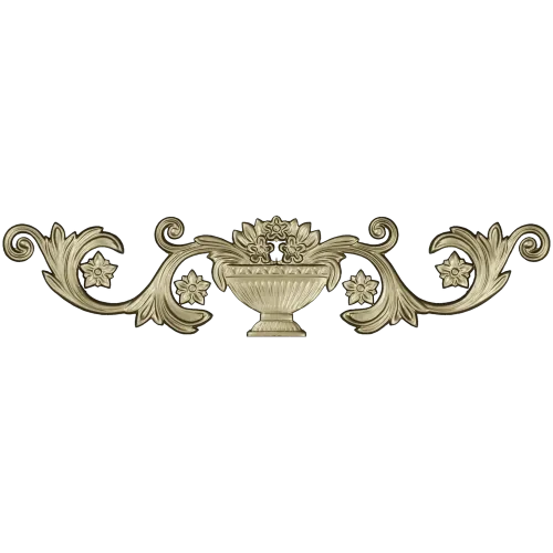 Декоративный картуш с урной и акантовыми завитками - STL для ЧПУ