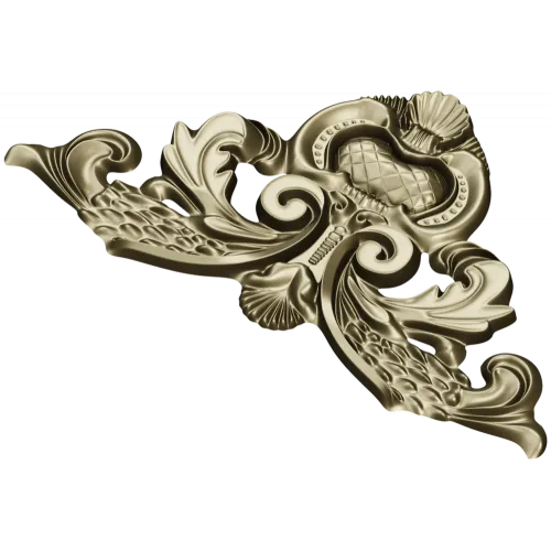 Baroque Acanthus Crest STL for CNC
