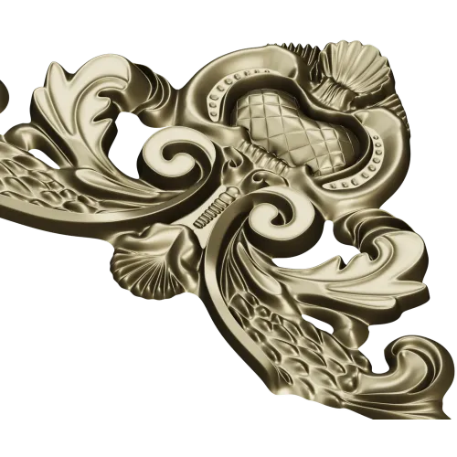 Baroque Acanthus Crest STL for CNC