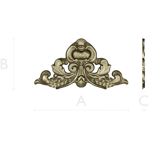 Baroque Acanthus Crest STL for CNC
