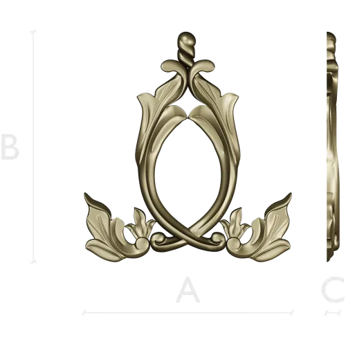 Aureate Acanthus Cartouche - STL 3D model for CNC