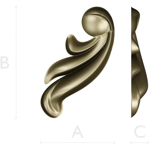 Acanthus Corner Ornament STL - High-Relief 3D Model for CNC
