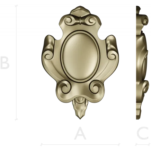 Regal Oval Cartouche - STL 3D model for CNC carving