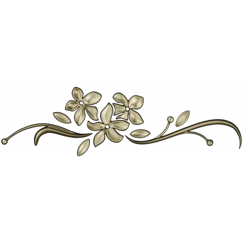 Floral Swag STL Model for CNC - Elegant Low-Relief Flower Ornament