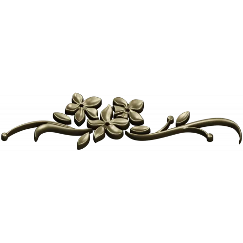 Floral Swag STL Model for CNC - Elegant Low-Relief Flower Ornament
