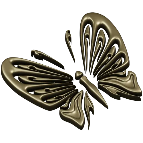 Ornamental Butterfly STL Relief for CNC Milling