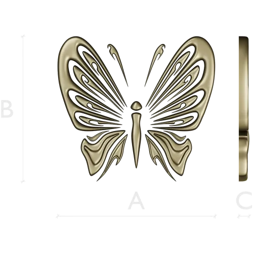 Ornamental Butterfly STL Relief for CNC Milling