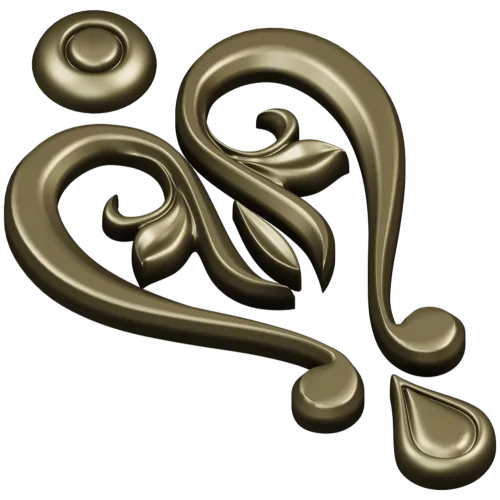 Baroque Heart Applique STL 3D Model for CNC