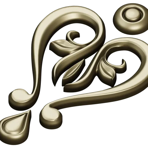 Baroque Heart Applique STL 3D Model for CNC