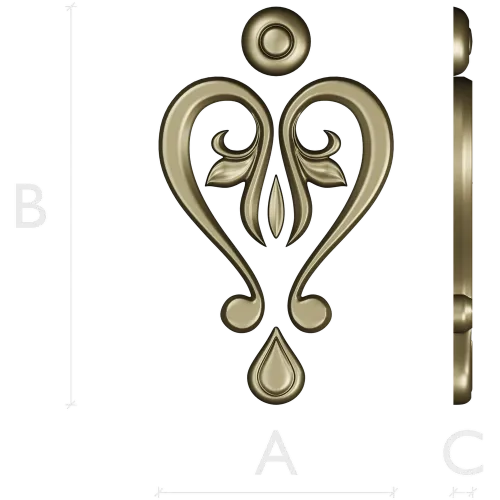 Baroque Heart Applique STL 3D Model for CNC